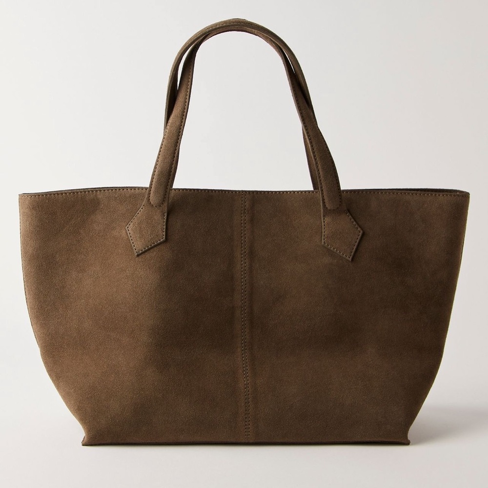 NWT Free People Avery East West Dark Green Suede Tote
